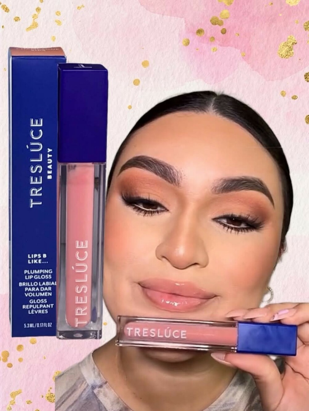 💜 3/$29! Tresluce Plumping Lip Gloss in Champagne Sips 5.3 ml *BNIB